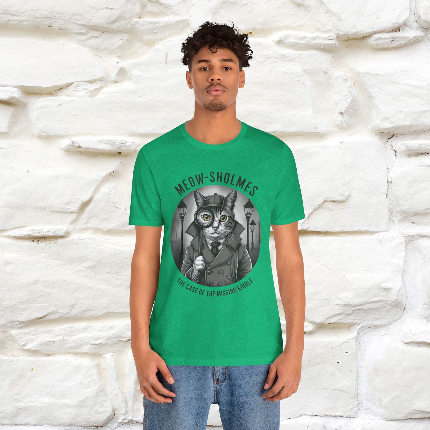 Meow-Sholmes: The Case of the Missing Kibble T-Shirt | Detective Cat Tee for Men & Women | 100% Cotton*