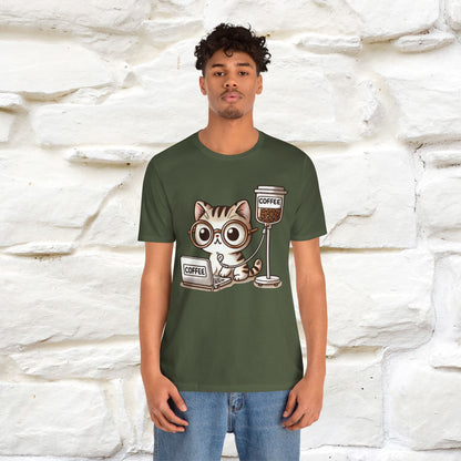 "Coffee Runs Through My Veins" Cat T-shirt for Men & Women | 100% Cotton* | Cat Lover Tee