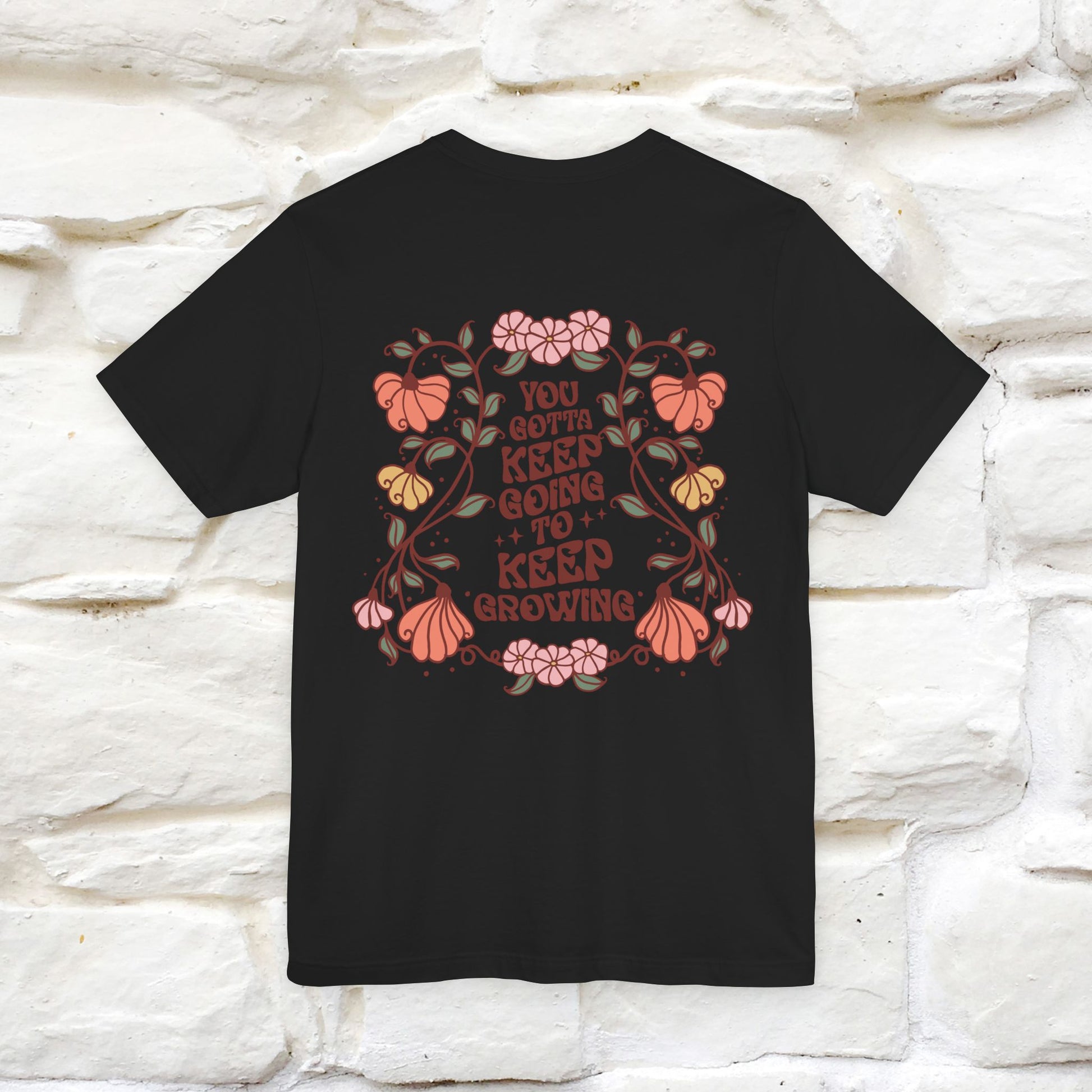 ''You Gotta Keep Going To Keep Growing" Cat T-Shirt| Front & Back Design | Nunu&Miao Studio - Nunu&Miao Studio