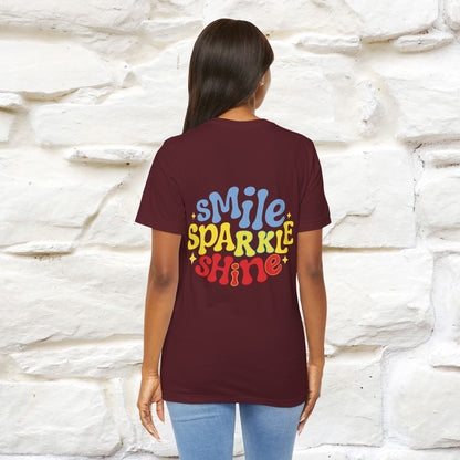 "Smile, Sparkle, Shine" Cat T-Shirt for Men & Women | Front & Back Design | 100% Cotton* 🐾