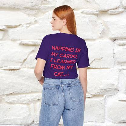 "Napping Is My Cardio, I Learned From My Cat…" Funny Cat T-shirt | Nunu&Miao Studio