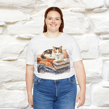 "Literary Catnap" T-shirt for Women 100% Cotton* - Nunu&Miao Studio