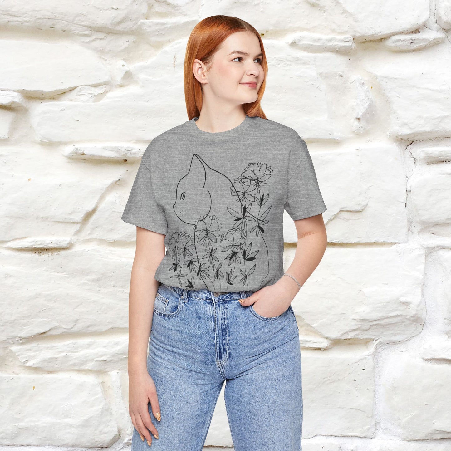 "Cat Flower !" Cat T-Shirt for Men & Women | 100% Cotton*