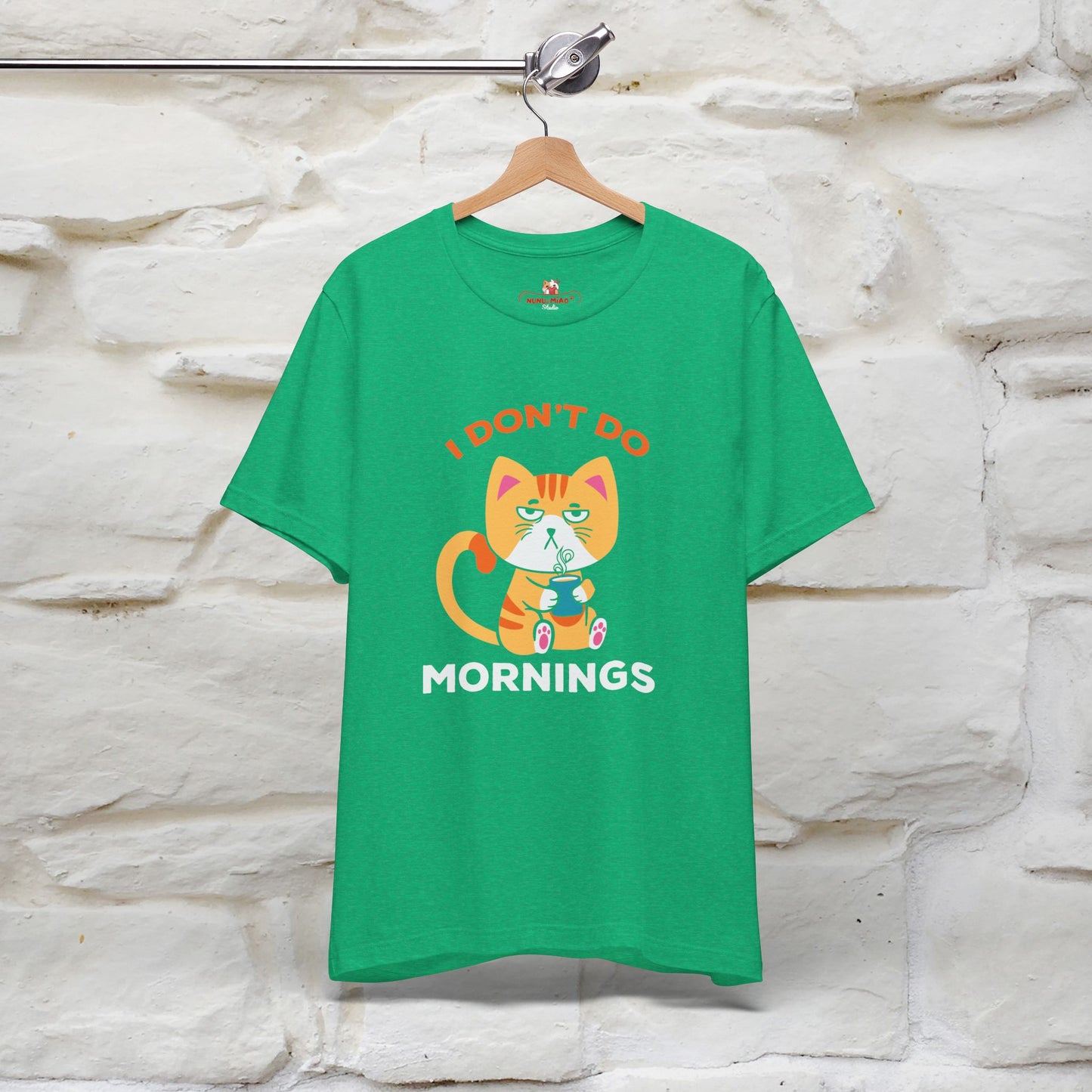 ''I Don't Do Mornings''  Cat T-shirt for Men and Women 100% Cotton*