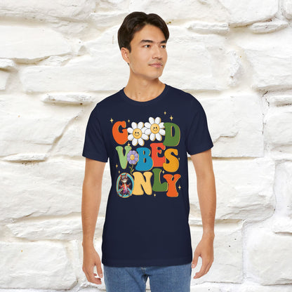 Good Vibes Only Cat T-Shirt for Men & Women | 100% Cotton* Positive Cat Lover Tee