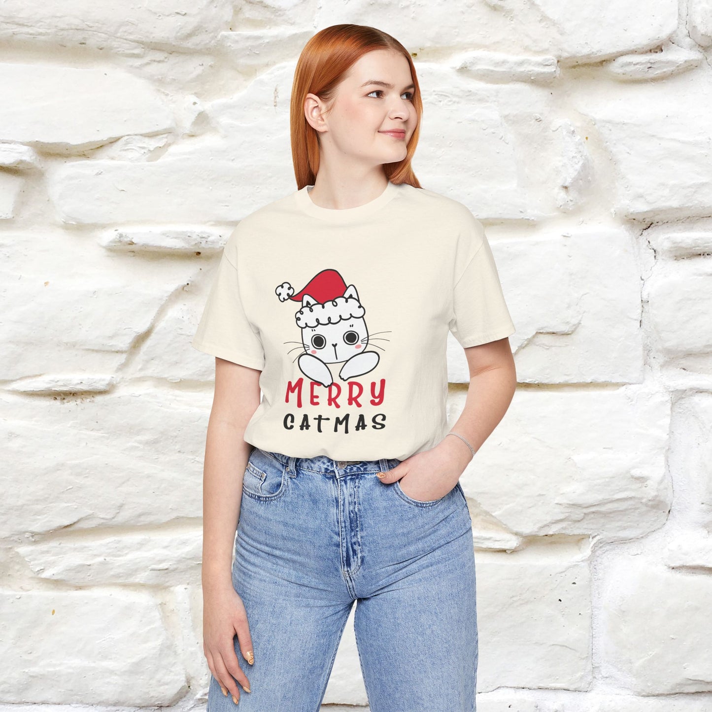 “Merry Catmas Cat T-Shirt | Funny Christmas Cat Shirt for Men & Women | 100% Cotton*