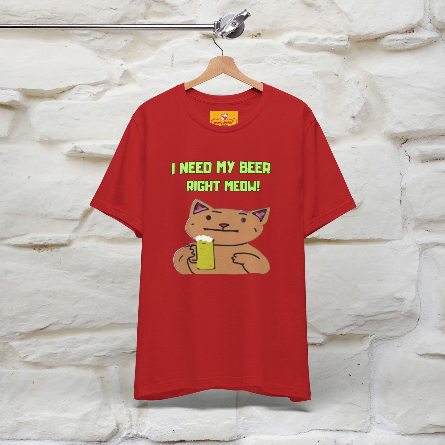 "I Need My Beer Right Meow!" Cat  T-shirt |Nunu&Miao Studio