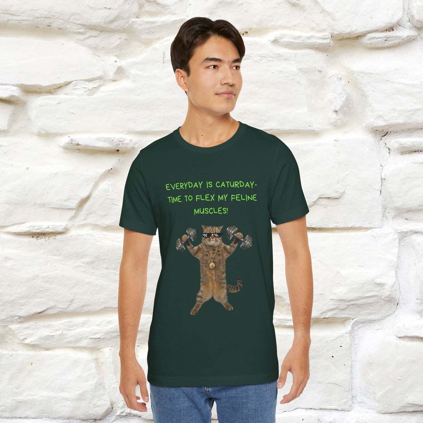 "Everyday Is Caturday – Flex My Feline Muscle"| Funny Cat T-Shirt  |Nunu&Miao Sudio