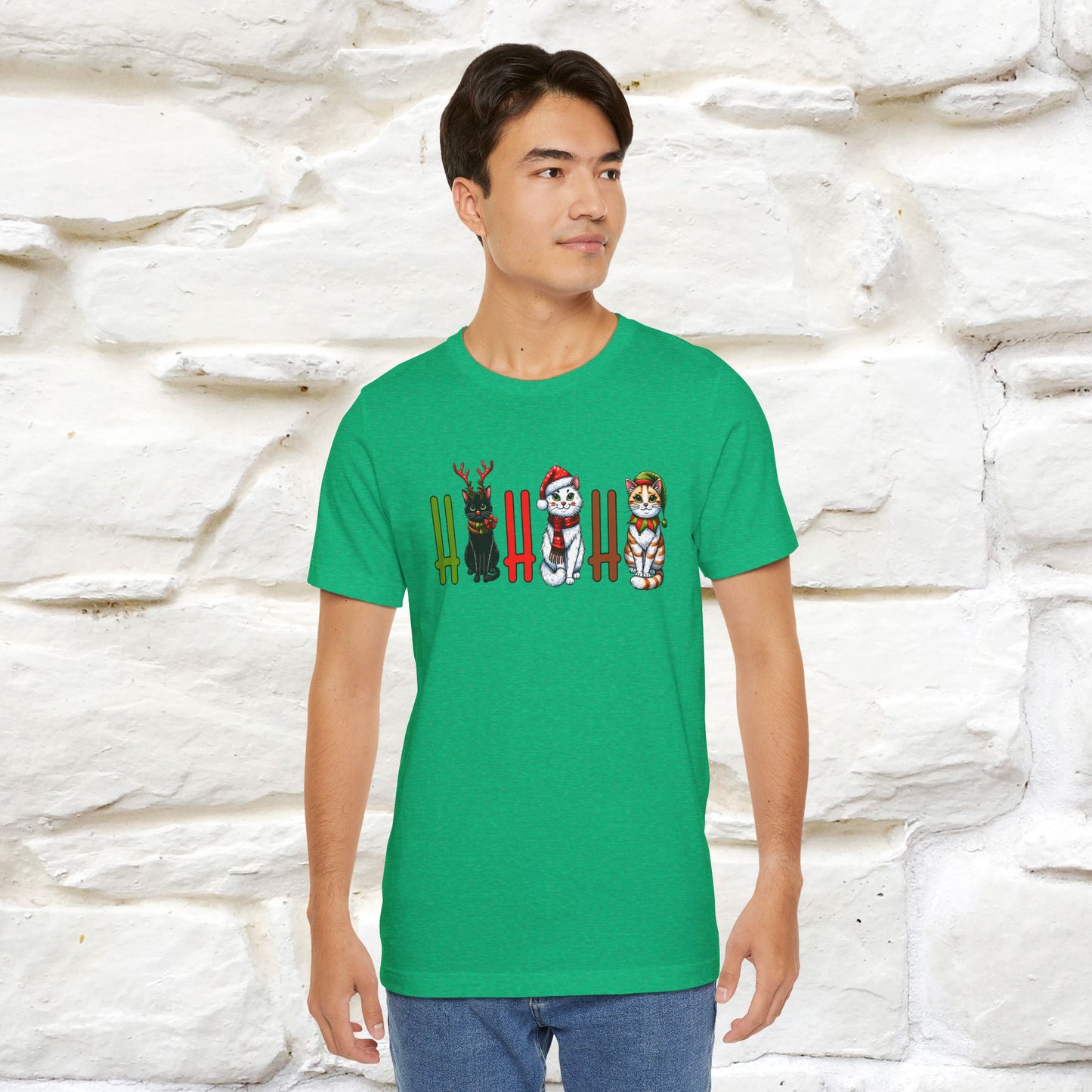 Hi Hi Hi Christmas T-Shirt | Festive Cat Christmas Shirt for Men & Women | 100% Cotton*