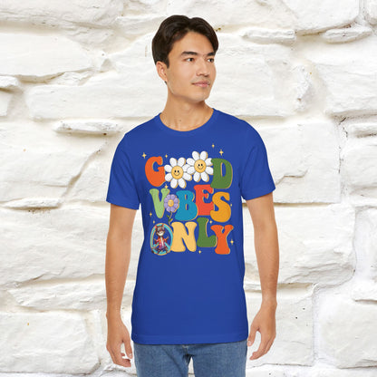 Good Vibes Only Cat T-Shirt for Men & Women | 100% Cotton* Positive Cat Lover Tee