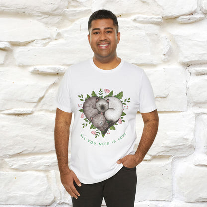 "All You Need Is Love" Cat T-Shirt | 100% Cotton* | Adorable Cat Apparel for Men & Women