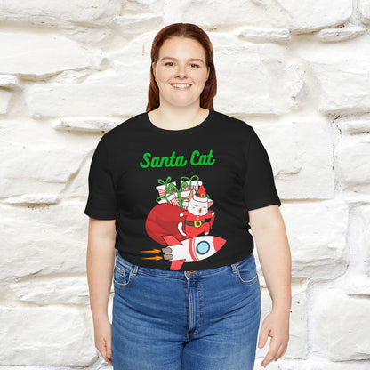 Santa Cat Christmas T-Shirt | Cat Lover Holiday Tee for Men & Women – 100% Cotton* | Meowy Christmas Collection