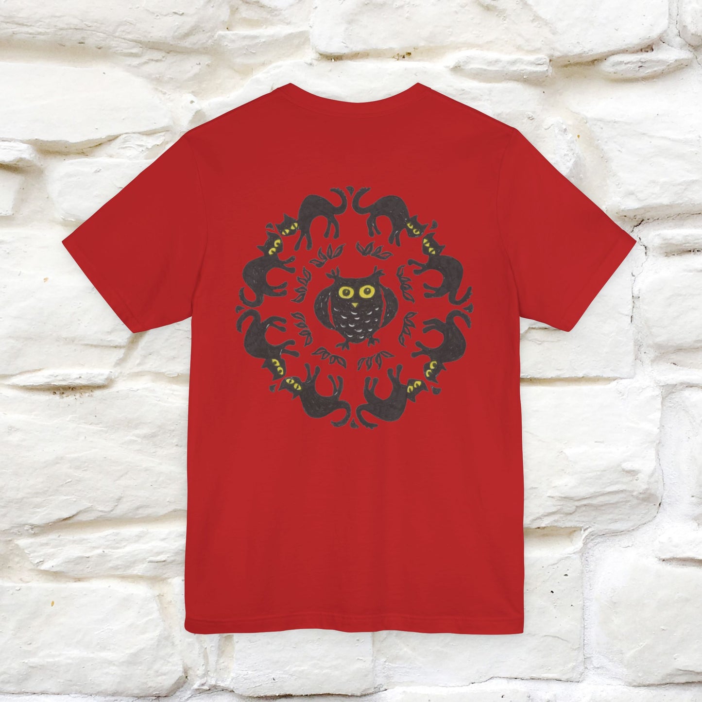 ''Black Cat Circle'' Cat T-Shirt Front and Back Design | Nunu&Miao Studio
