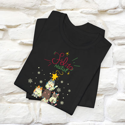 "Feliz Natal" Cat T-shirt for Men & Women | 100% Cotton* 🐾 | Festive Holiday Tee