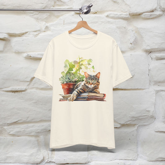 "Feline Bibliophile" T-Shirt for Men & Women | 100% Cotton*