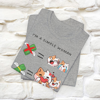 "I'm A Simple Woman" Funny Cat T-shirt for Women | 100% Cotton* 🐾