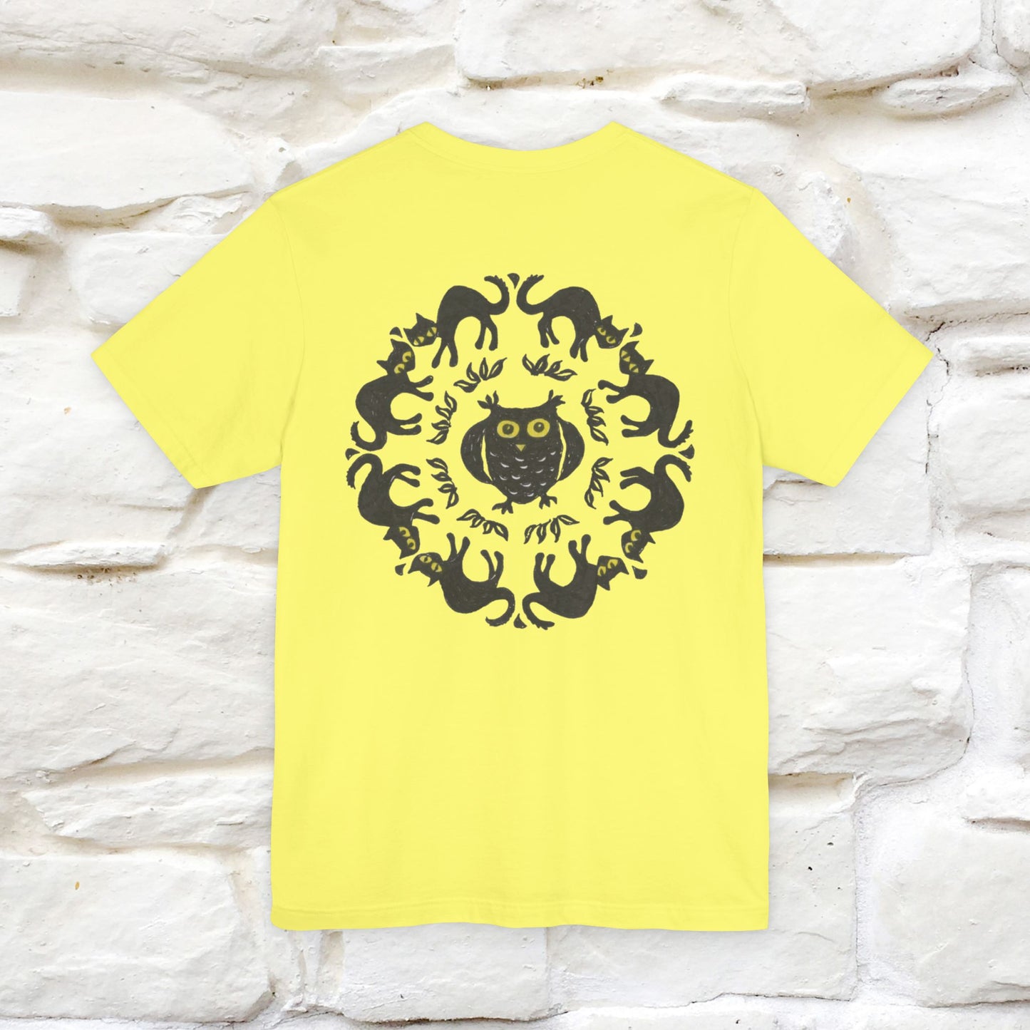 ''Black Cat Circle'' Cat T-Shirt Front and Back Design | Nunu&Miao Studio