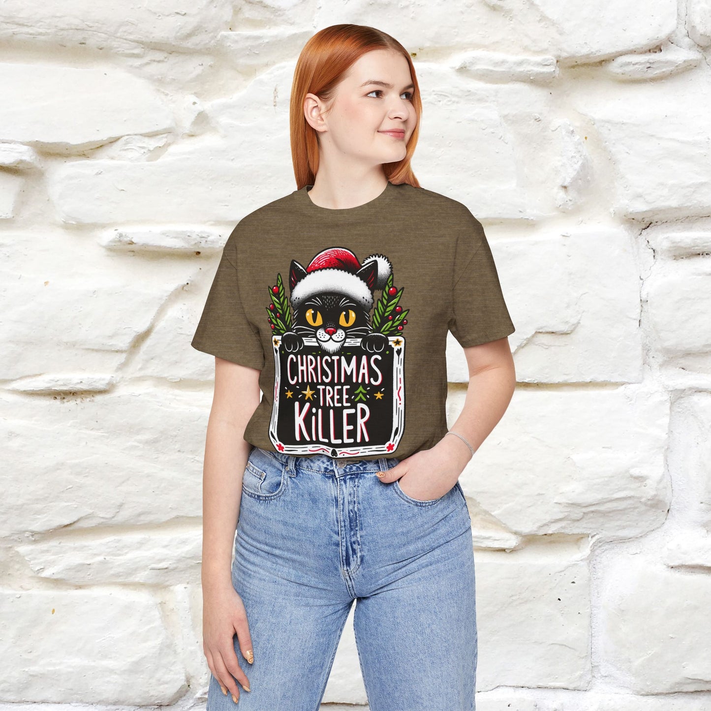 Christmas Tree Killer | Festive Cat Christmas Shirt for Men & Women | 100% Cotton*