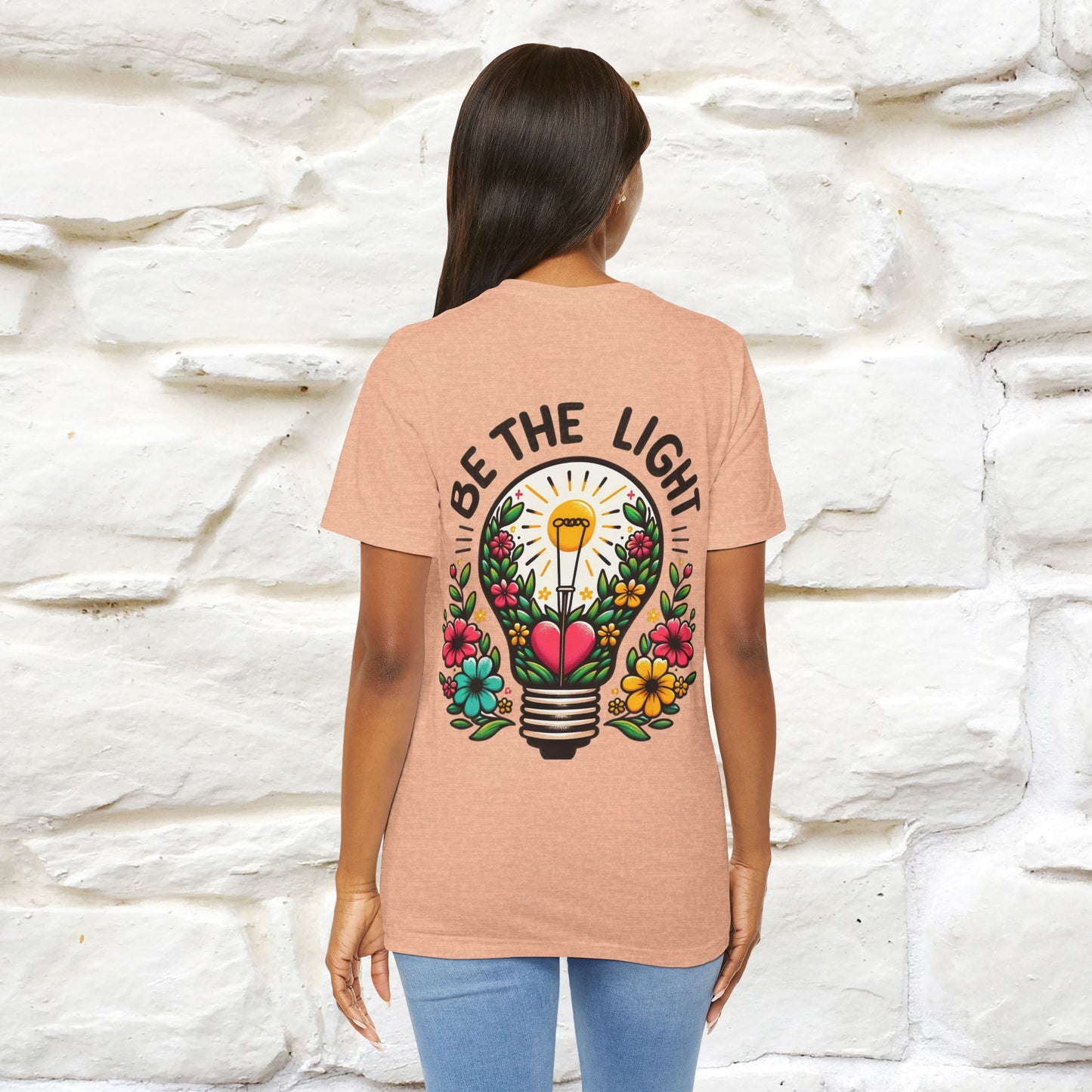 "Be The Light" Cat T-shirt for Men & Women | 100% Cotton* | Cat Lover Tee | Front & Back Design