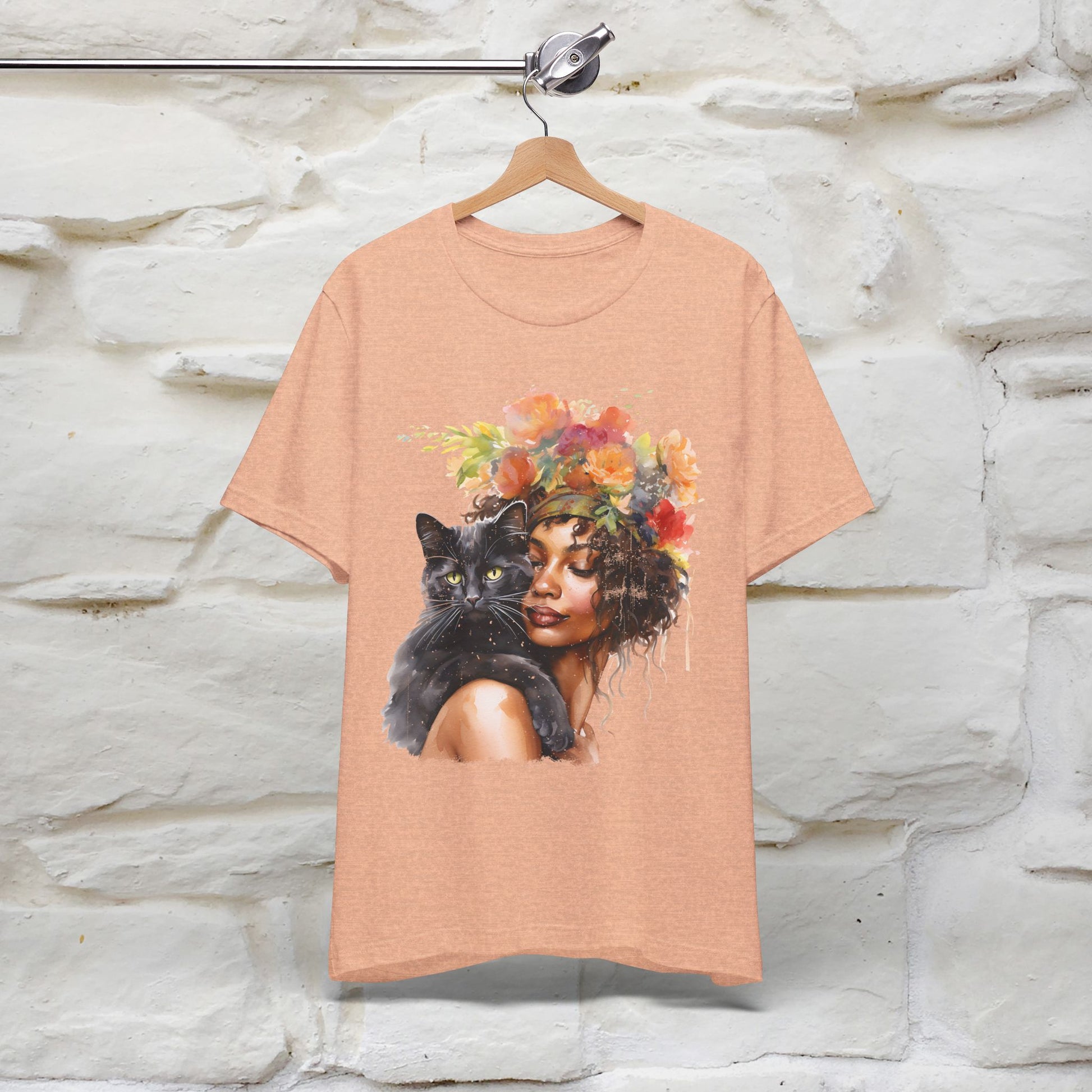 "The Black Cat and The Lady" T-Shirt for Women | 100% Cotton* - Nunu&Miao Studio
