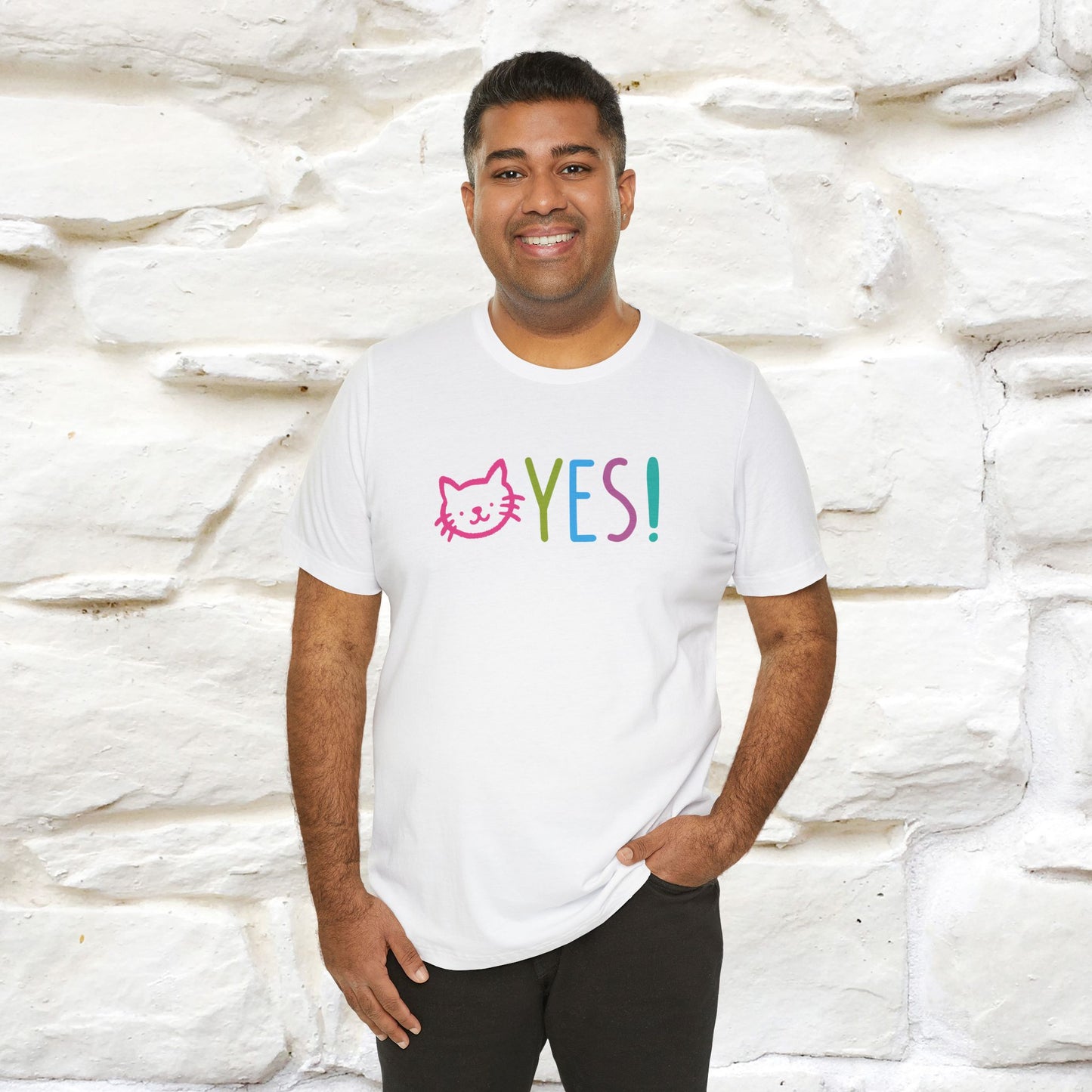 "Yes, Just Do It" Cat T-Shirt| Front & Back Design | Nunu&Miao Studio
