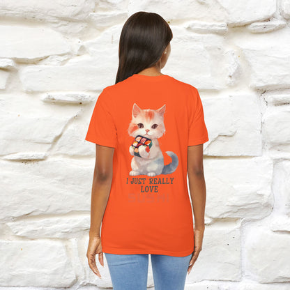 "I Just Really Love Sushi" Cat T-shirt for Men & Women | Front & Back Design | 100% Cotton*