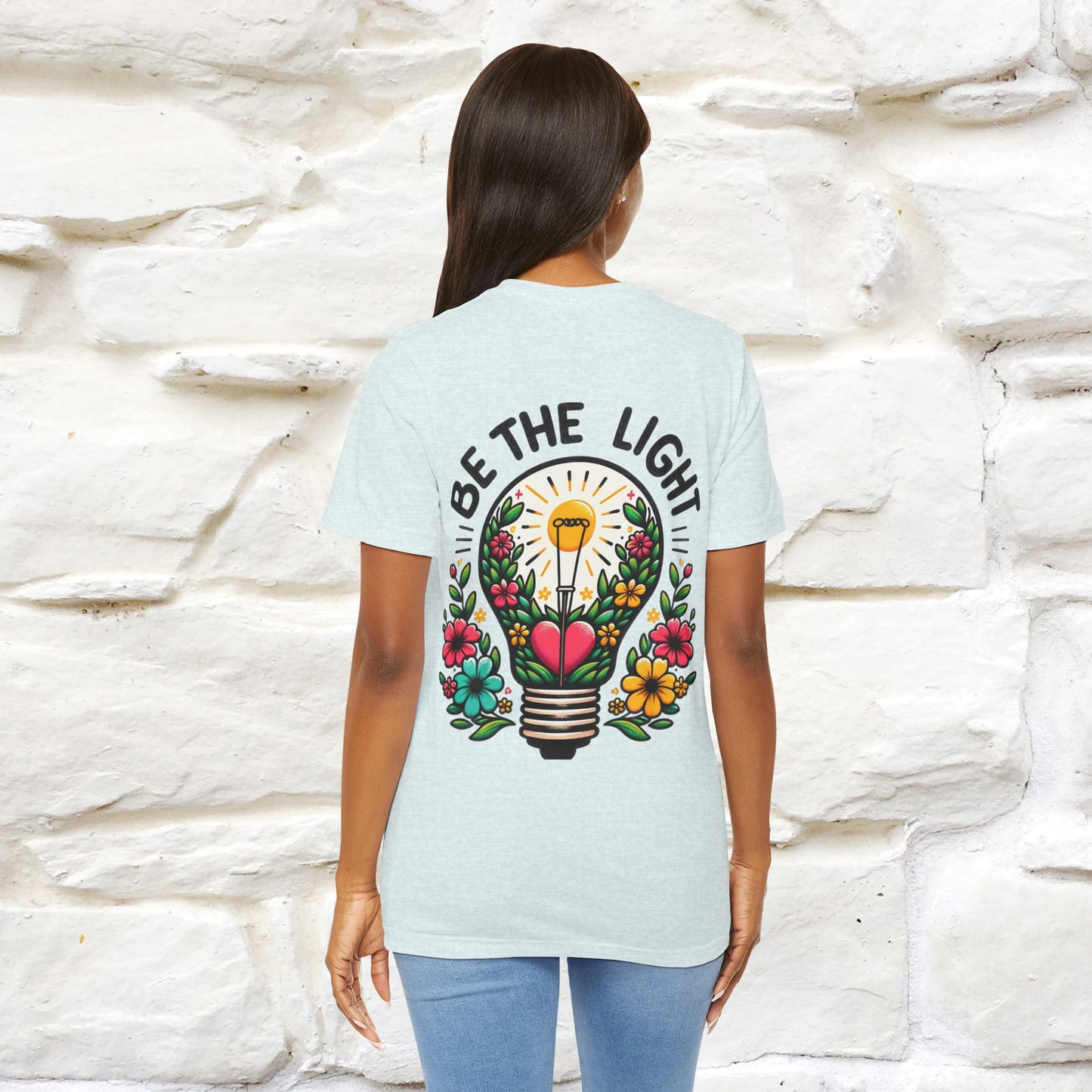 "Be The Light" Cat T-shirt for Men & Women | 100% Cotton* | Cat Lover Tee | Front & Back Design