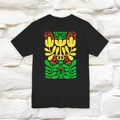 ''Floral Abstract'' Cat T-Shirt Front and Back Design | Nunu&Miao Studio