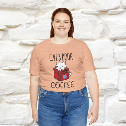 "Cat's Book Coffee" Cat T-Shirt for Men & Women | 100% Cotton* | Cozy Vibes for Book & Cat Lovers