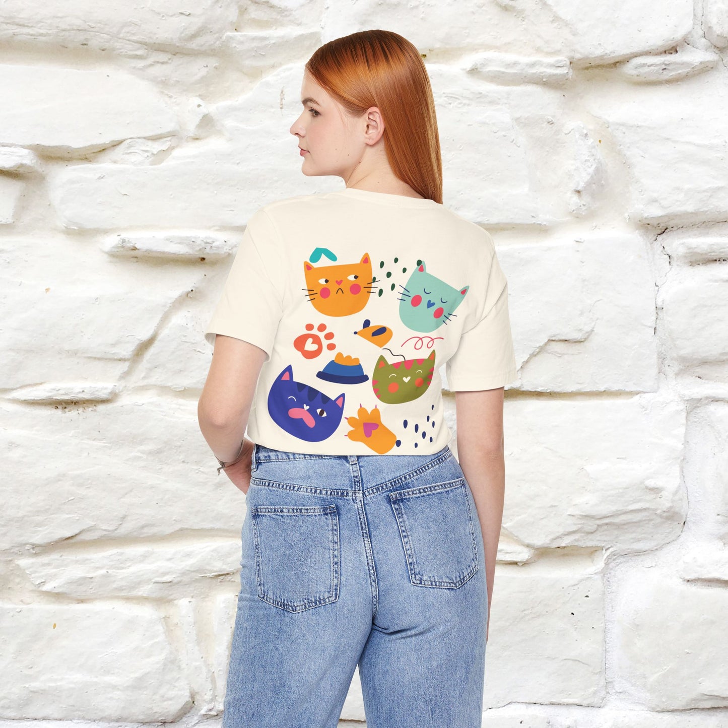''The Power Of Meow'' Cat T-Shirt Front and Back Design | Nunu&Miao Studio