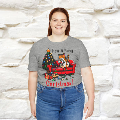 “Have A Merry Christmas! T-Shirt | Festive Cat Shirt for Men & Women | 100% Cotton”