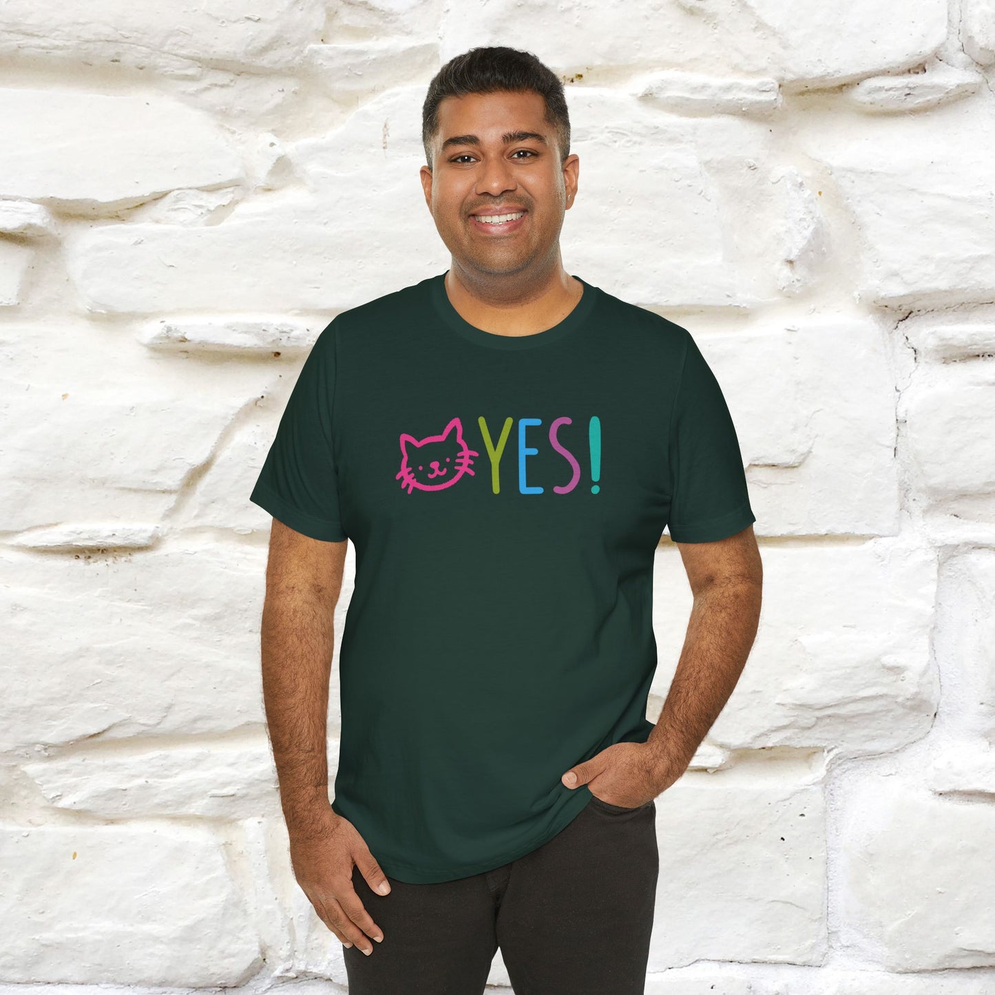 "Yes, Just Do It" Cat T-Shirt| Front & Back Design | Nunu&Miao Studio