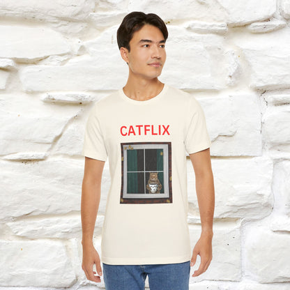 "Catflix" Cat T-shirt for Men & Women| 100% Cotton* 🐾