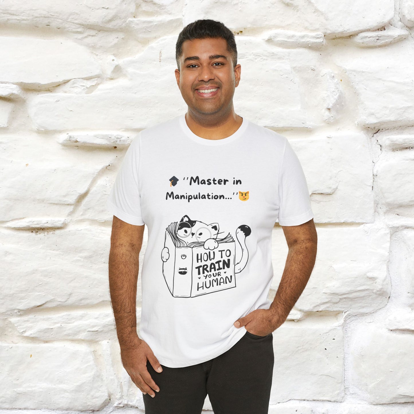 ''Master In Manipulation. How To Train Your Human ''  Cat T-shirt for Men and Women  100% Cotton*