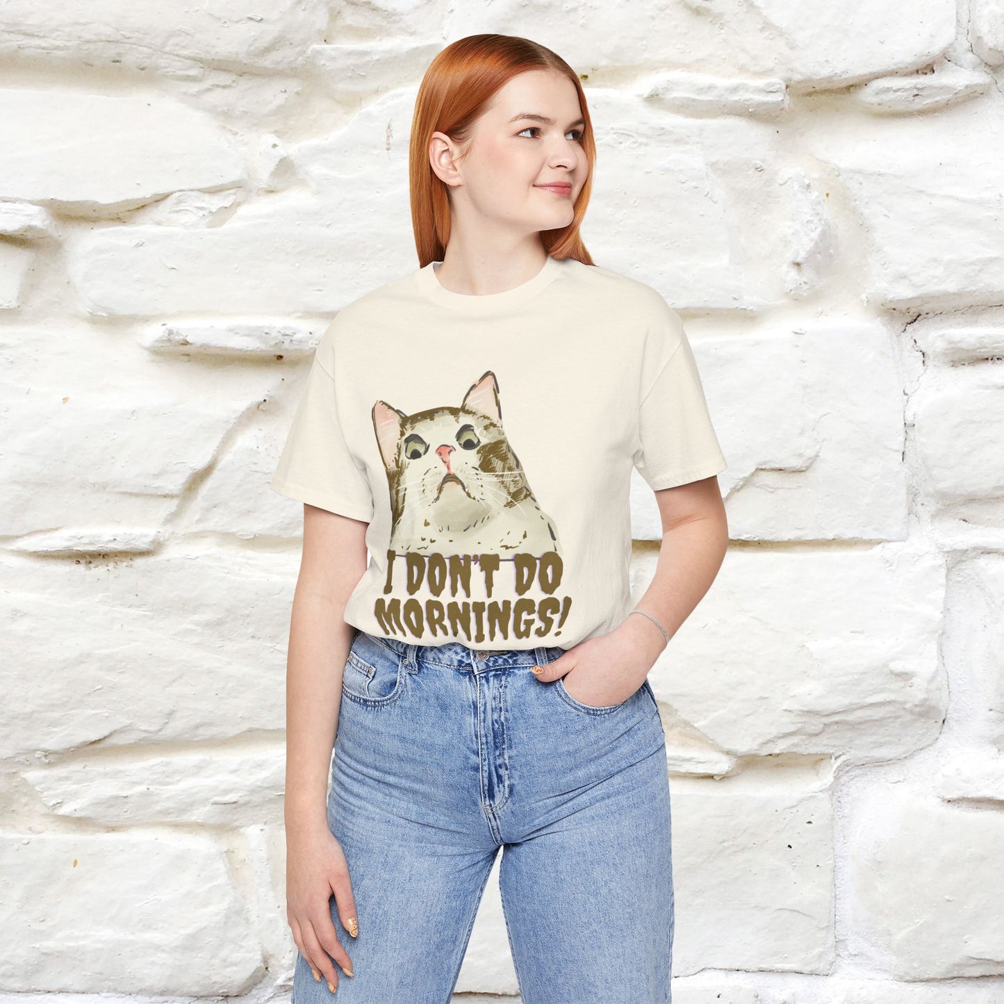 ''I Don't Do Mornings''  Cat T-shirt | Cat T-Shirt | Nunu&Miao Studio - Nunu&Miao Studio