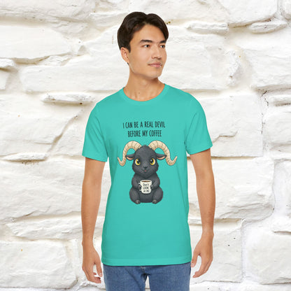 "I Can Be a Real Devil Before My Coffe" Funny T-shirt |Nunu&Miao Studio