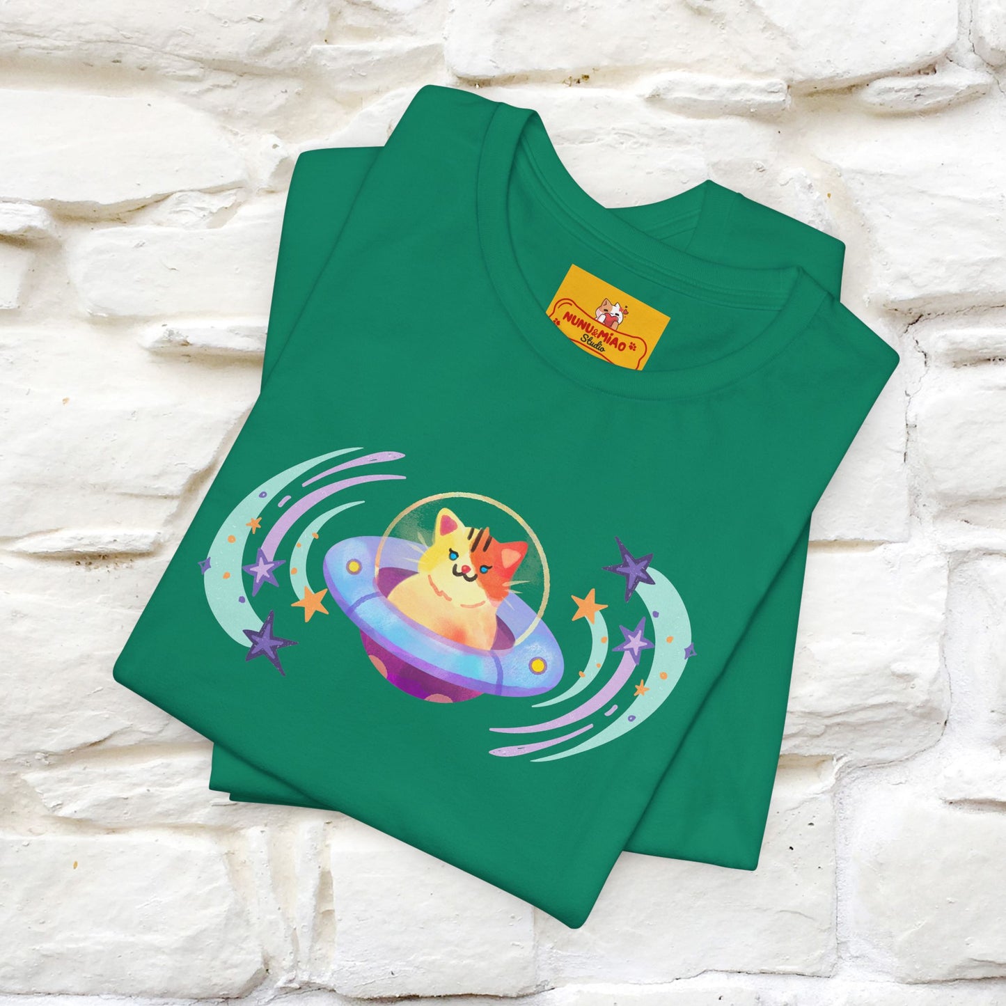 "Stay Positive'' Cat T-Shirt | Front & Back Design | Nunu&Miao Studio