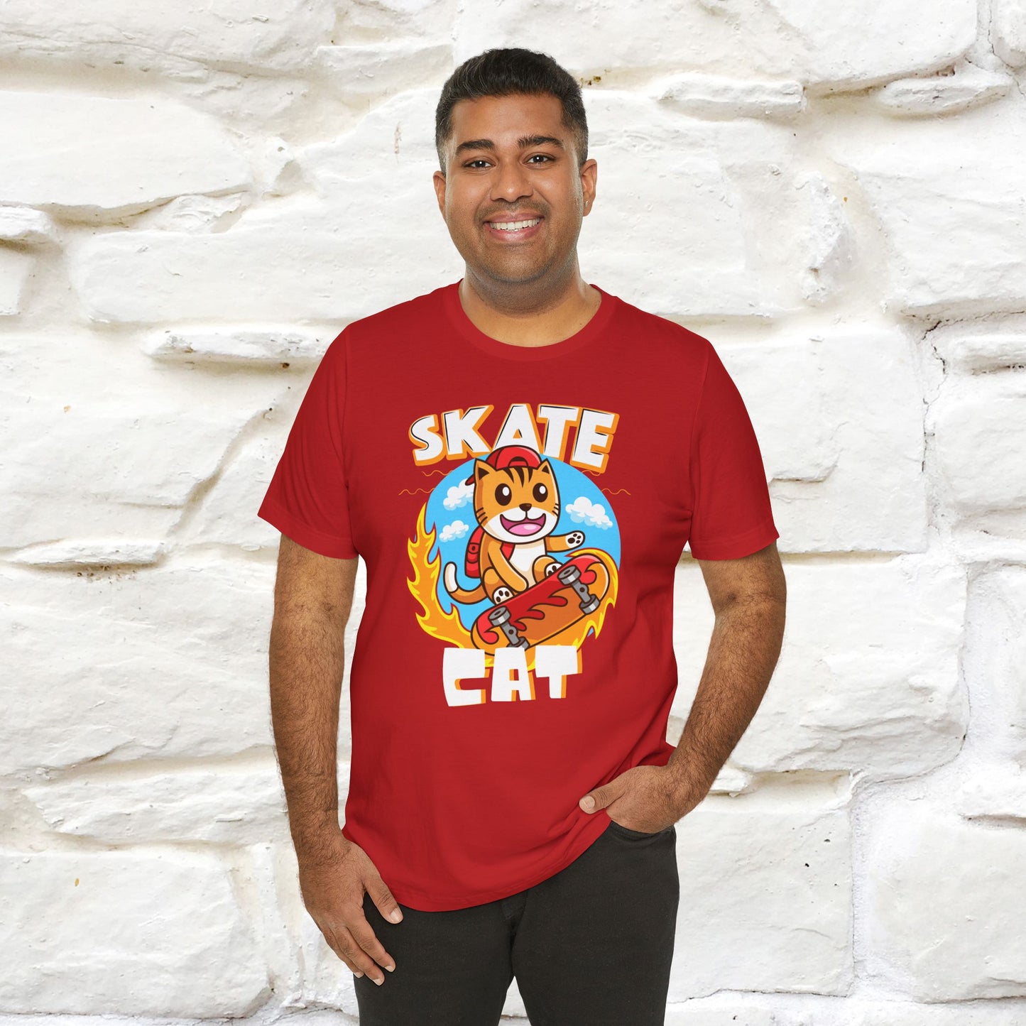 "Skate Cat" Cat T-shirt for Men & Women | 100% Cotton