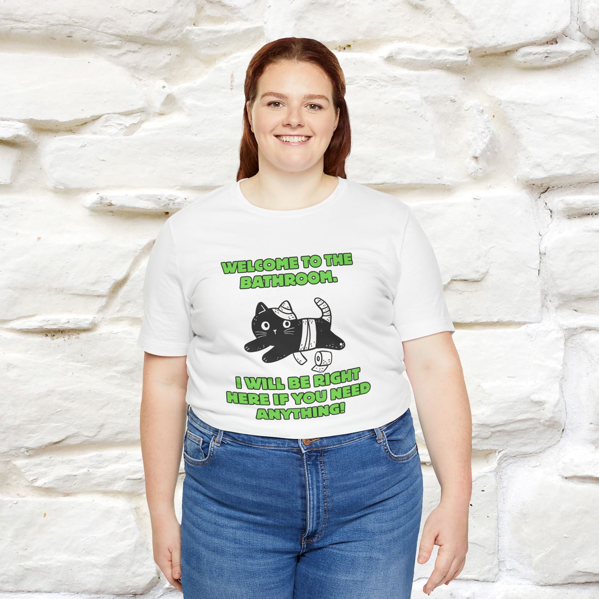 "Welcome To The Bathroom..."Funny  Cat T-shirt |Nunu&Miao Studio - Nunu&Miao Studio