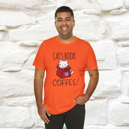 "Cat's Book Coffee" Cat T-Shirt for Men & Women | 100% Cotton* | Cozy Vibes for Book & Cat Lovers