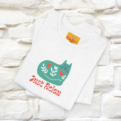 "Just Relax'' Cat T-Shirt Front and Back Design | Nunu&Miao Studio