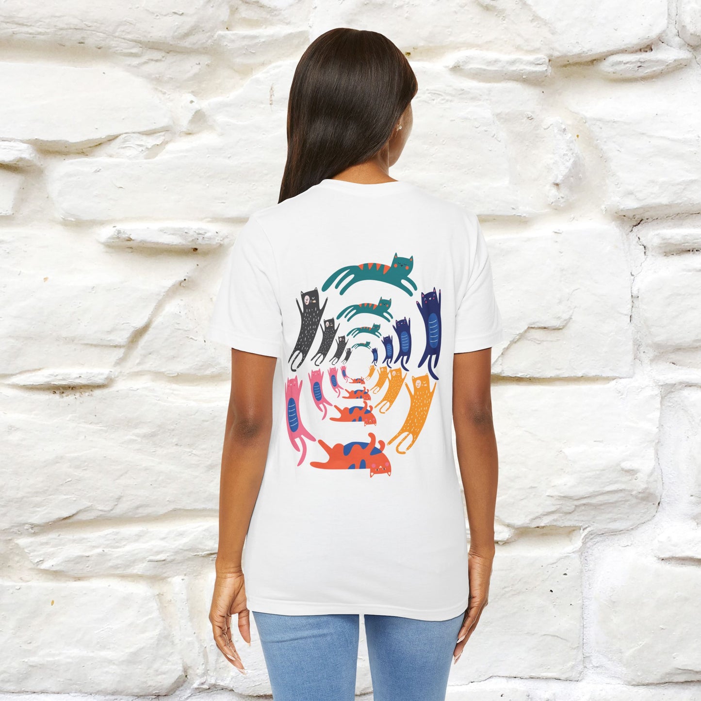"The Hypnotic Meow'' Cat T-Shirt Front and Back Design | Nunu&Miao Studio
