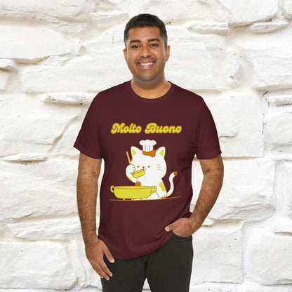 “Molto Buono Cat T-Shirt | Italian-Inspired Cat Shirt for Men & Women | 100% Cotton”