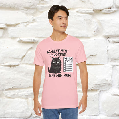 "Achievement Unlocked Bare Minimum." |Cat T-Shirt | Nunu&Miao Studio