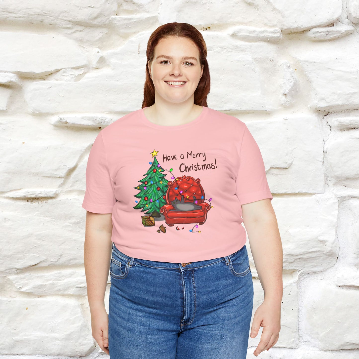 Have a Merry Christmas | Festive Cat Christmas Shirt for Men & Women | 100% Cotton