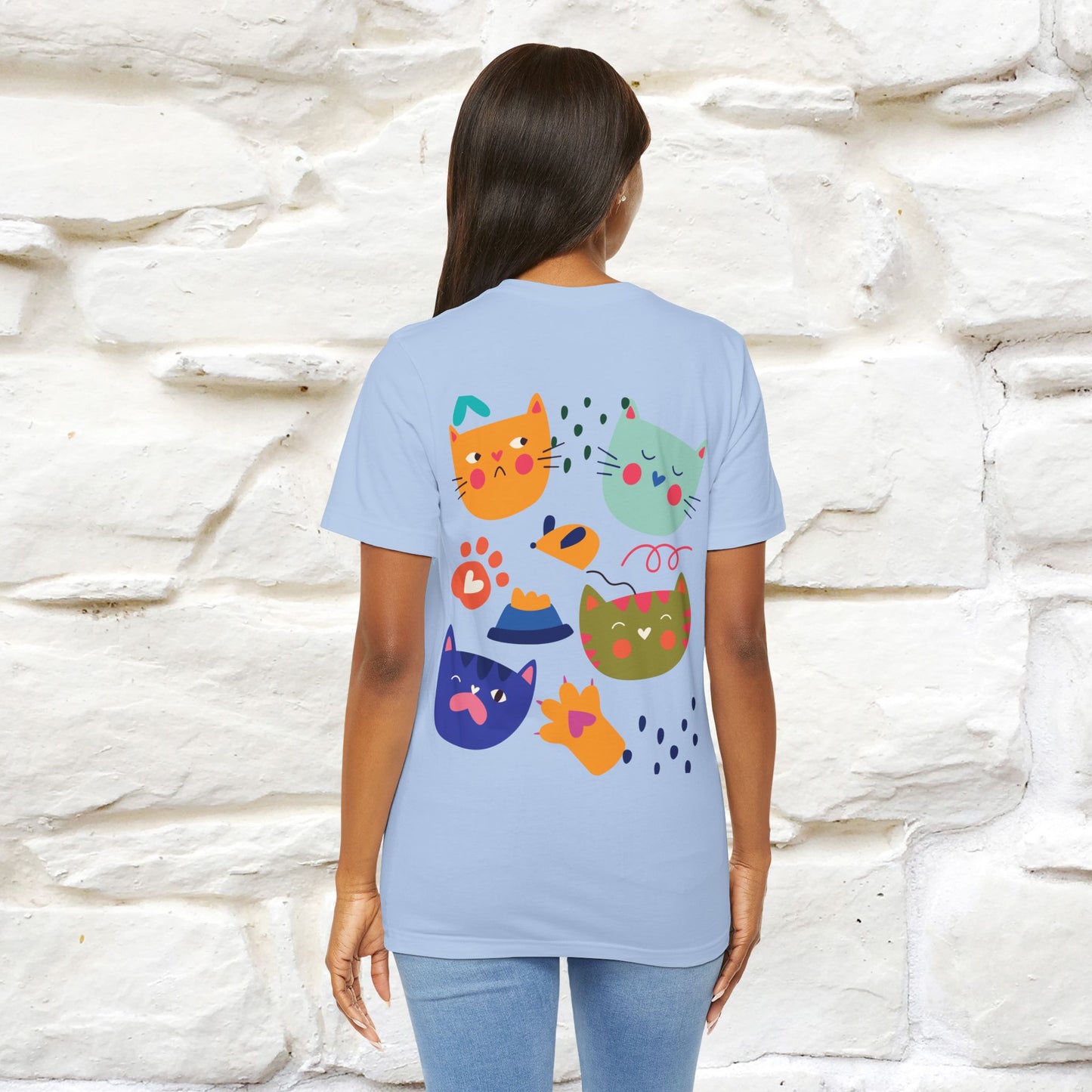 ''The Power Of Meow'' Cat T-Shirt Front and Back Design | Nunu&Miao Studio