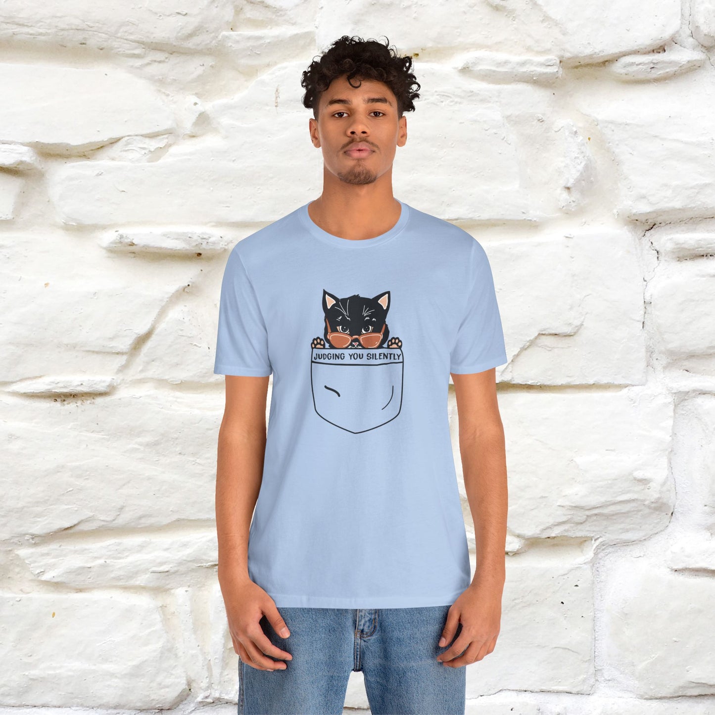''Judging You Silently'' | Cat T-Shirt for Men | Nunu&Miao Studio