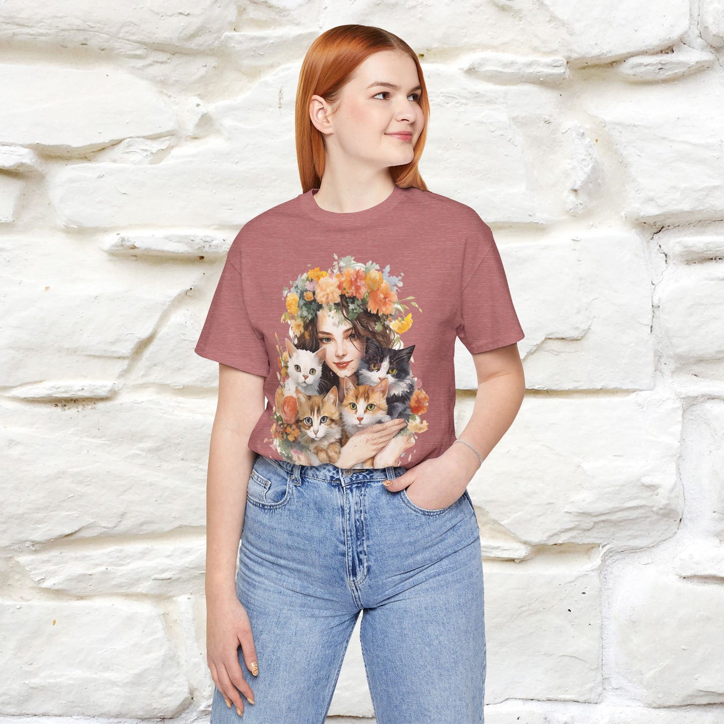 "Blossoming Love" T-shirt for Women 100% Cotton* - Nunu&Miao Studio