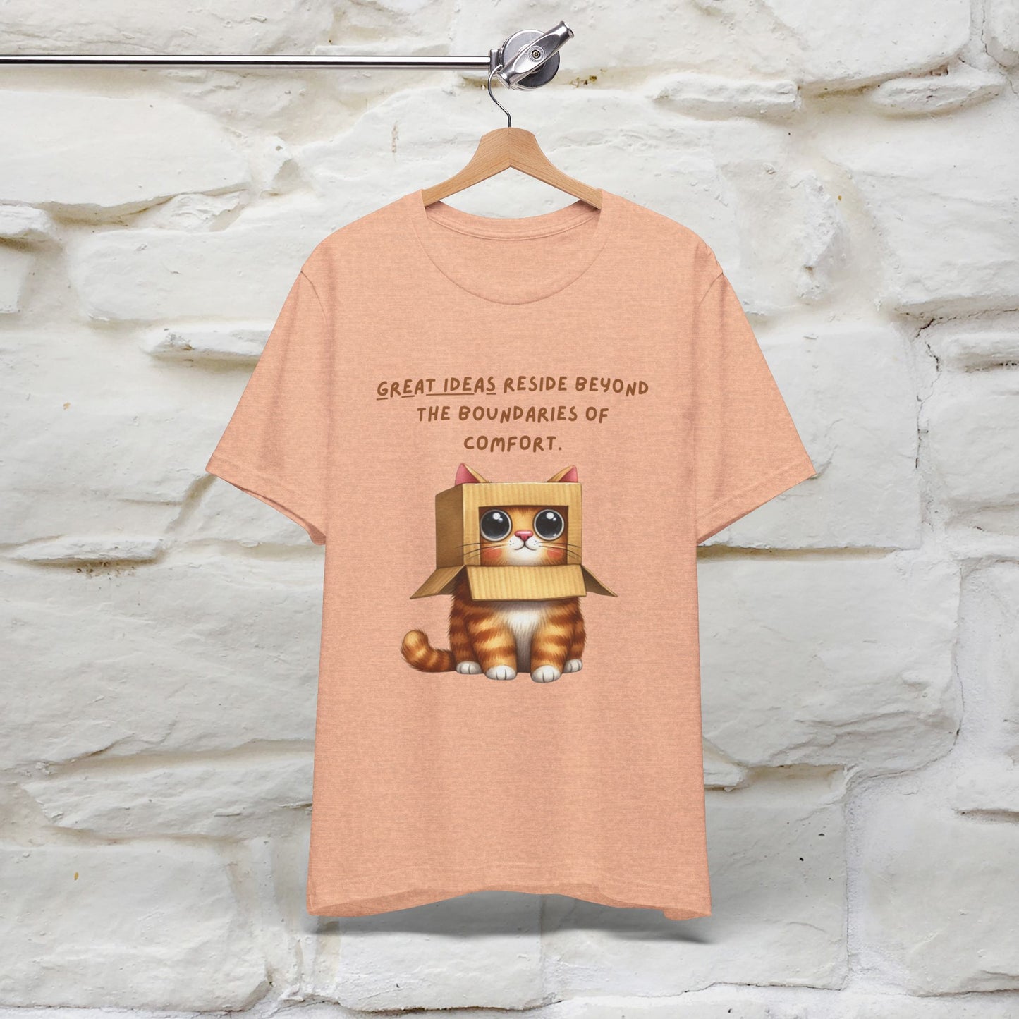 "Great Ideas Reside Beyond Boundaries of Comfort" Cat T-shirt for Men and women  | 100% Cotton*