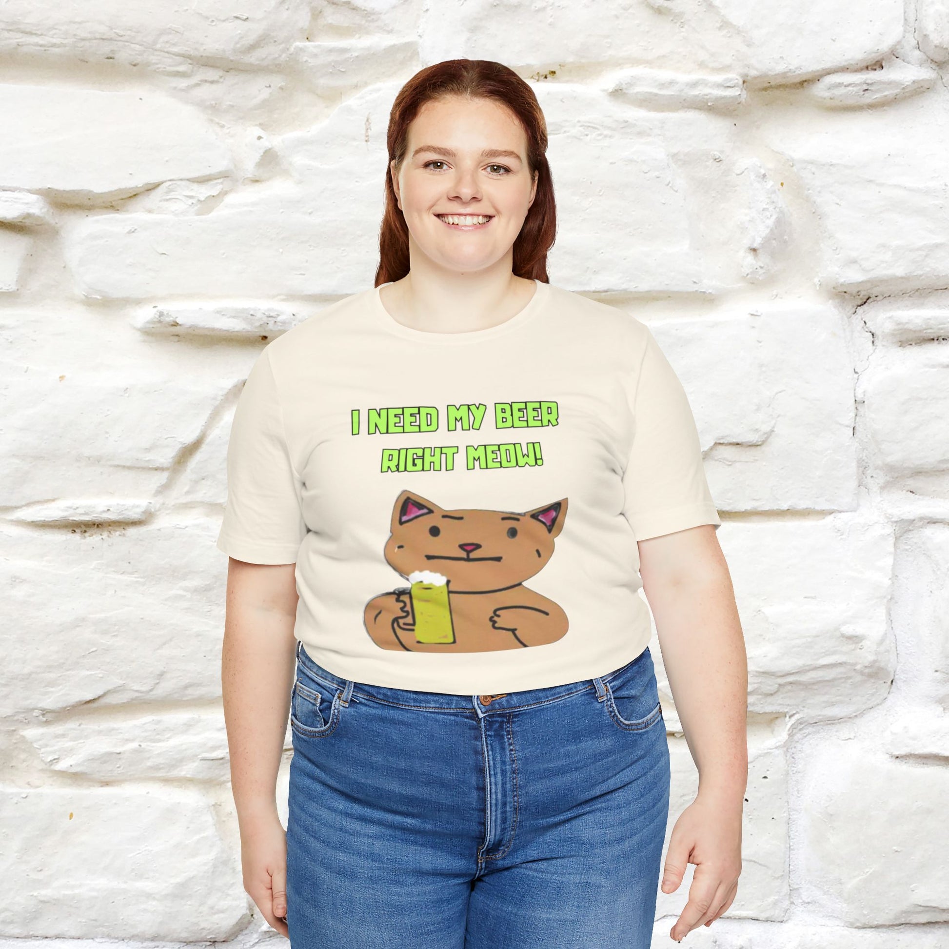 "I Need My Beer Right Meow!" Cat  T-shirt |Nunu&Miao Studio - Nunu&Miao Studio